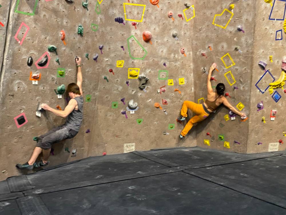 2 competitors on the wall